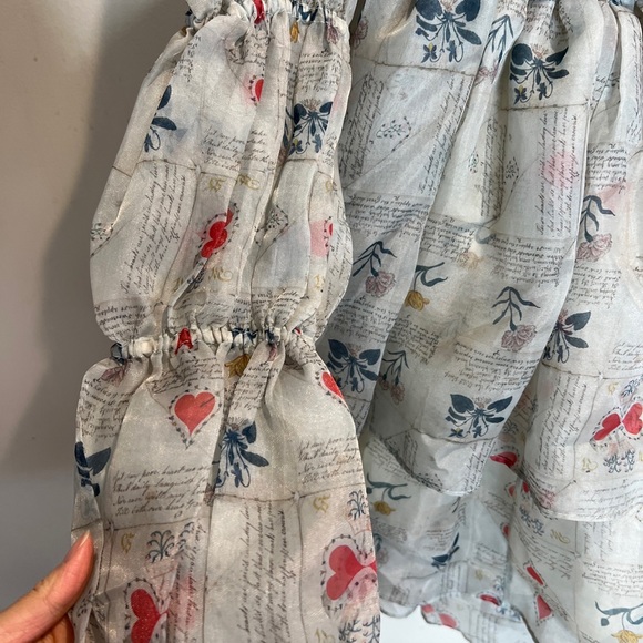 SELKIE The Moonlight Puff Dress In Love Letters Hearts Script Printed S - Picture 8 of 9